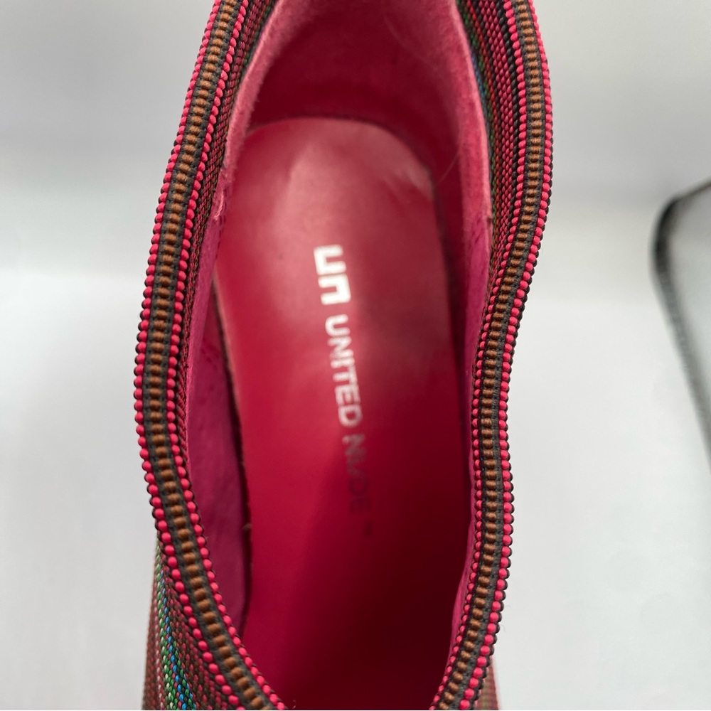 United Nude Fold Hi Colorful Striped Heeled Booties - Picture 5 of 8
